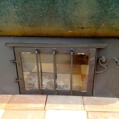 Cast Iron Coffin Bath on metaland glass firebox